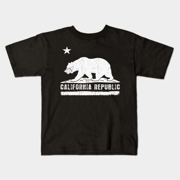 California Bear with Face Mask Kids T-Shirt by Dailygrind